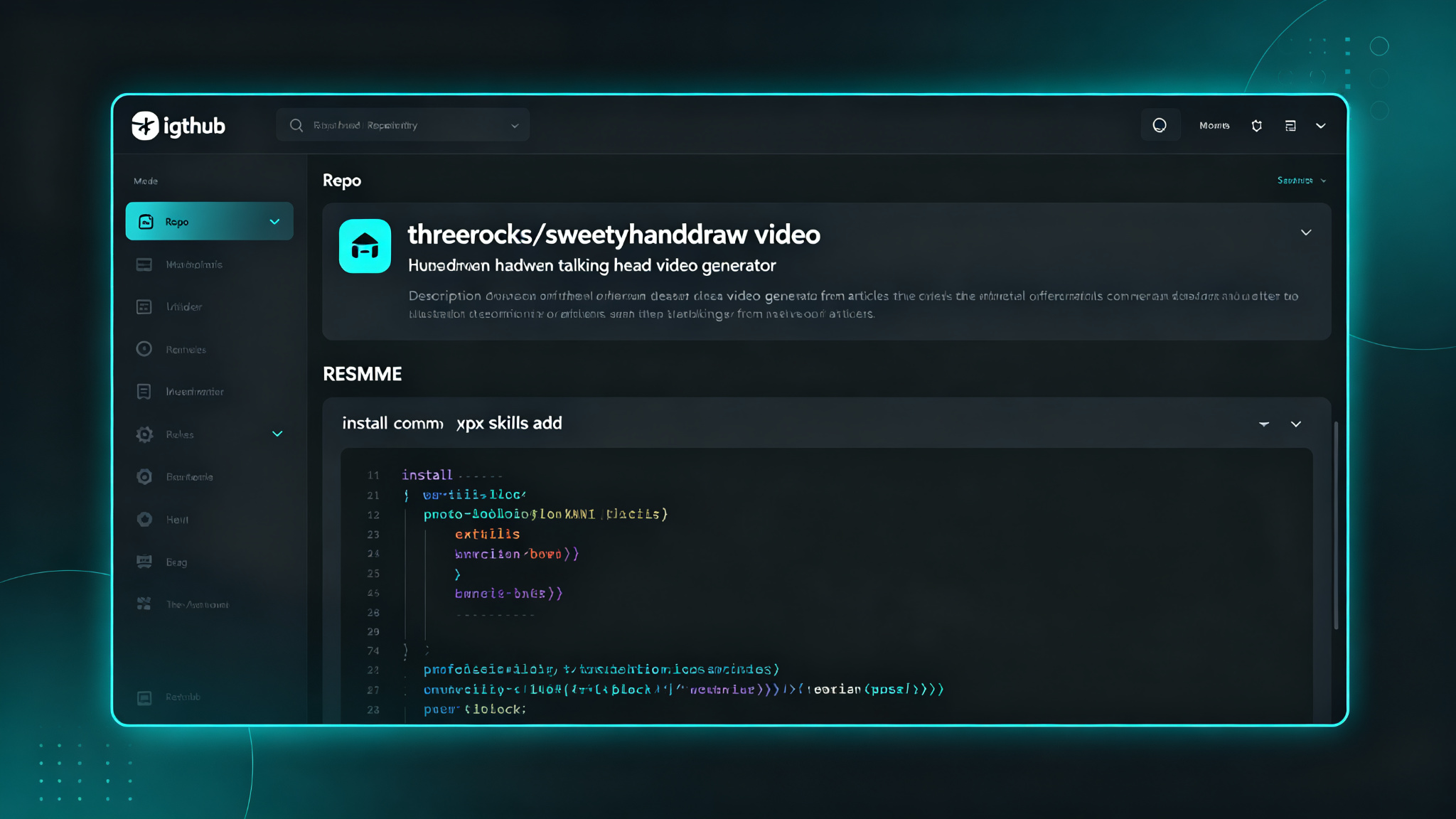 GitHub 项目界面示意