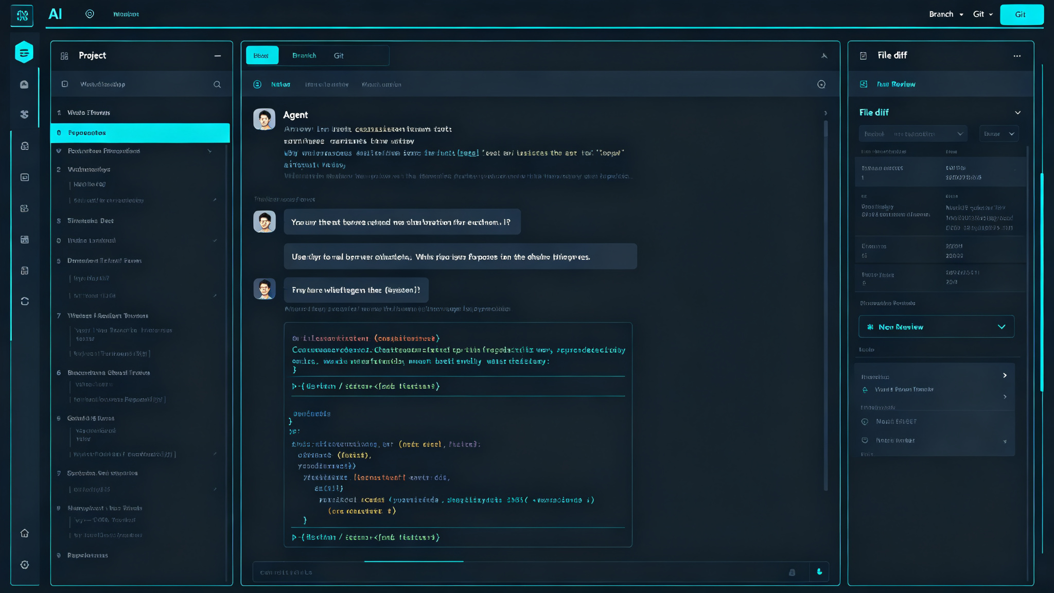 T3 Code 工作台界面示意